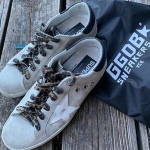 Golden Goose Superstar Ice Suede Leopard Laces